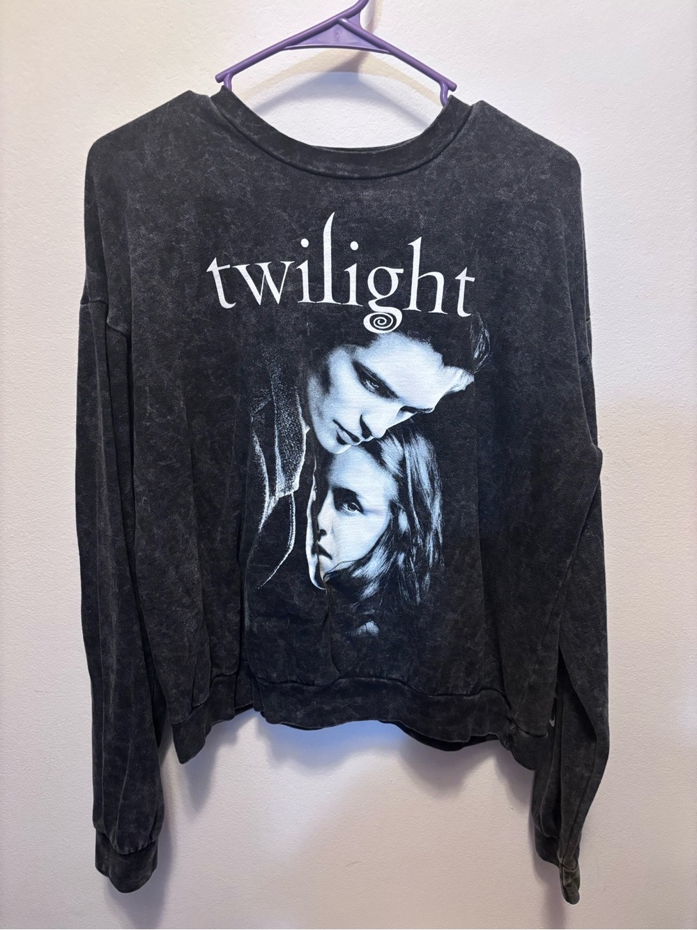 Twilight Graphic Crewneck Sweatshirt - Black Washed